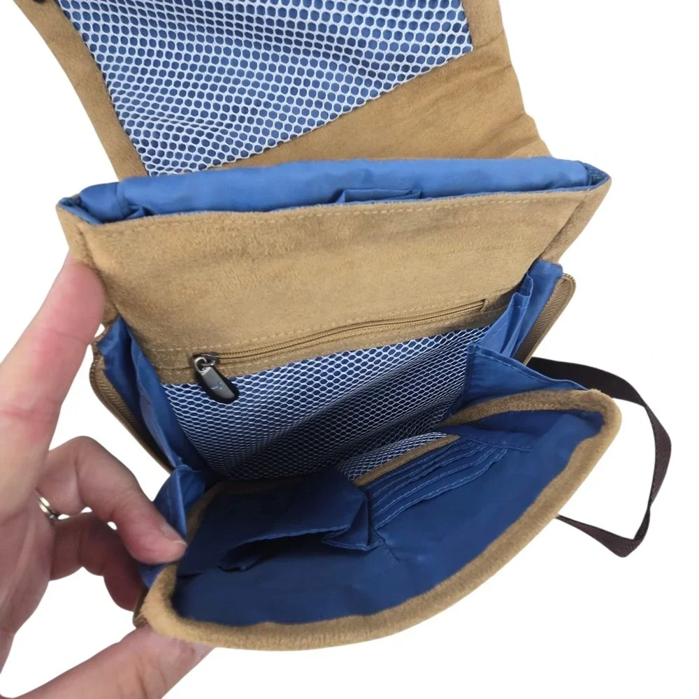 Travelon Micro Suede Organizer Sling Crossbody Bag w Matching Passport Wallet